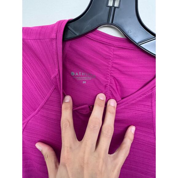 Athleta Pacifica Contoured UPF Long-sleeve Top Vibrant Fuchsia Size Medium - Picture 4 of 6